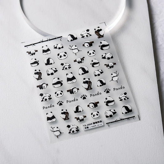 NailMAD Nail Art Stickers Adhesive s Embossed Panda - Nail MAD