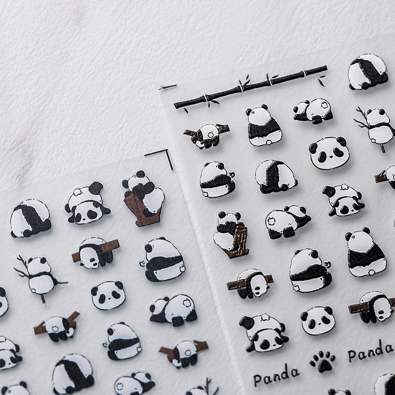 NailMAD Nail Art Stickers Adhesive s Embossed Panda - Nail MAD