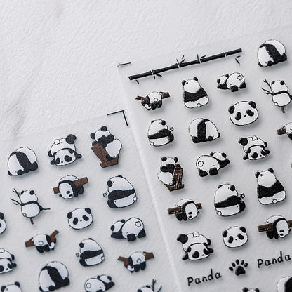 NailMAD Nail Art Stickers Adhesive s Embossed Panda - Nail MAD