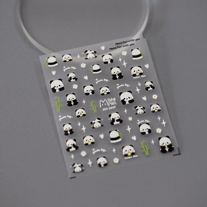 NailMAD Nail Art Stickers Adhesive s Embossed Panda Sticker Decals - Nail MAD