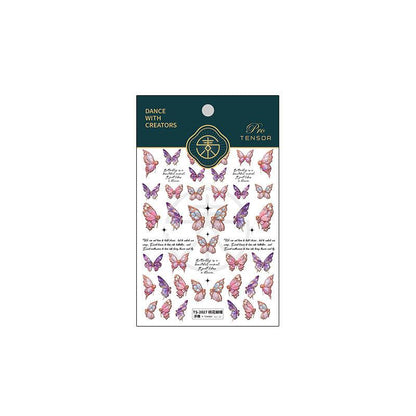 NailMAD Nail Art Stickers Adhesive s Embossed Pink Butterfly Sticker Decals TS2027 - Nail MAD