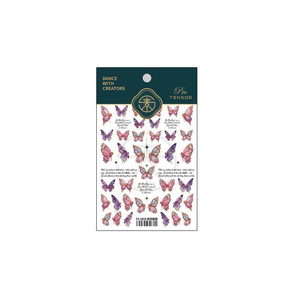 NailMAD Nail Art Stickers Adhesive s Embossed Pink Butterfly Sticker Decals TS2027 - Nail MAD