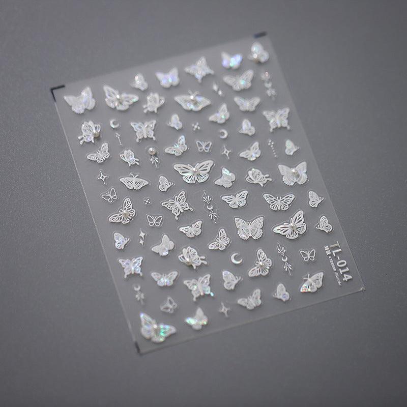NailMAD Nail Art Stickers Adhesive s Embossed Rose Flowers Leaf Design - Nail MAD