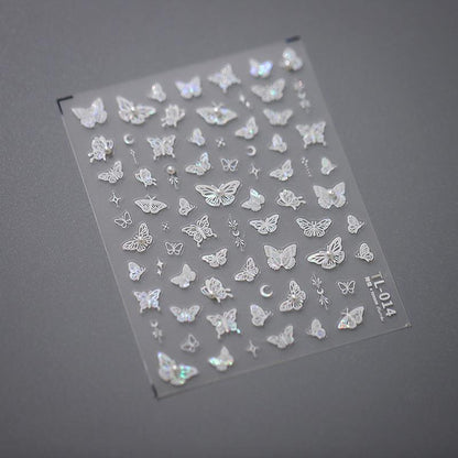 NailMAD Nail Art Stickers Adhesive s Embossed Rose Flowers Leaf Design - Nail MAD