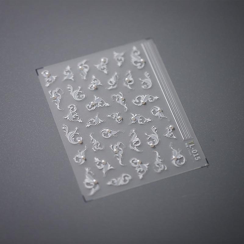NailMAD Nail Art Stickers Adhesive s Embossed Rose Flowers Leaf Design - Nail MAD