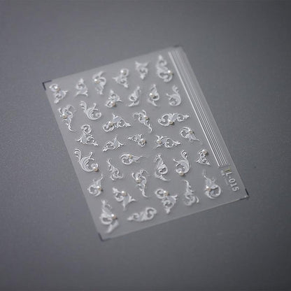 NailMAD Nail Art Stickers Adhesive s Embossed Rose Flowers Leaf Design - Nail MAD