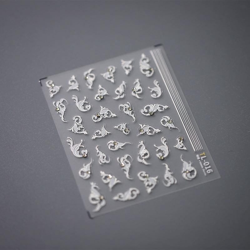 NailMAD Nail Art Stickers Adhesive s Embossed Rose Flowers Leaf Design - Nail MAD