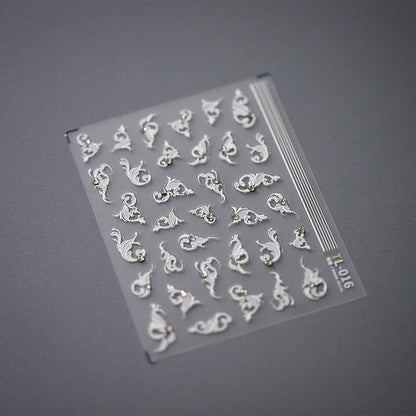 NailMAD Nail Art Stickers Adhesive s Embossed Rose Flowers Leaf Design - Nail MAD