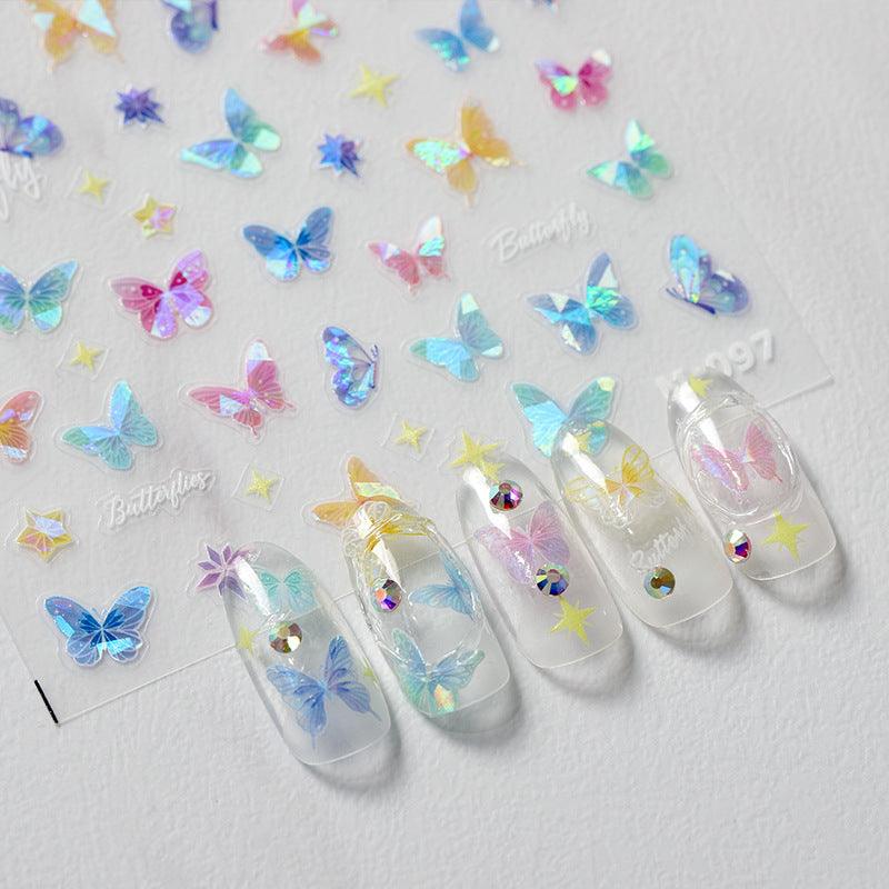 NailMAD Nail Art Stickers Adhesive s Laser Butterfly M094 - Nail MAD