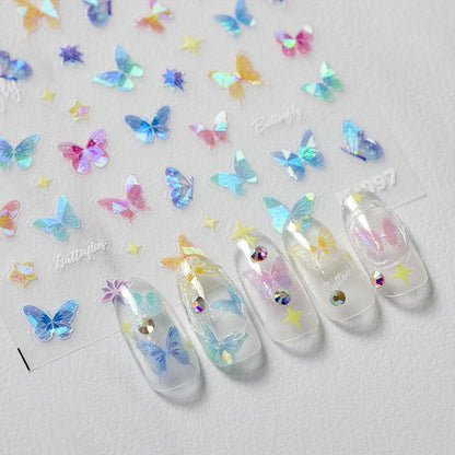 NailMAD Nail Art Stickers Adhesive s Laser Butterfly M094 - Nail MAD