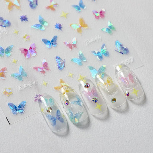 NailMAD Nail Art Stickers Adhesive s Laser Butterfly M094 - Nail MAD