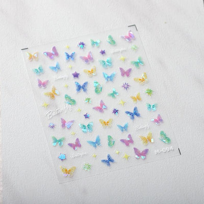 NailMAD Nail Art Stickers Adhesive s Laser Butterfly M094 - Nail MAD