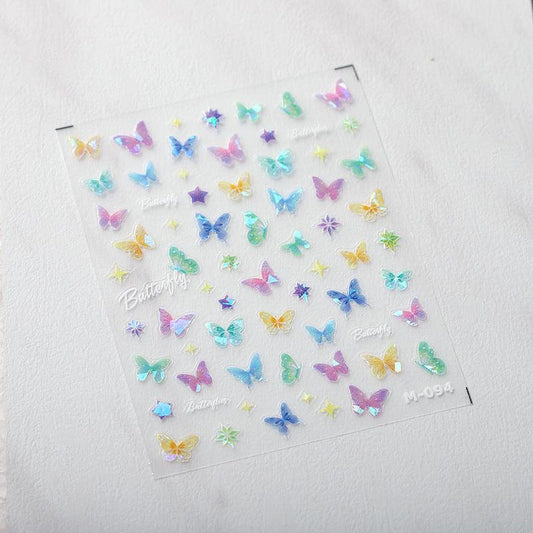 NailMAD Nail Art Stickers Adhesive s Laser Butterfly M094 - Nail MAD