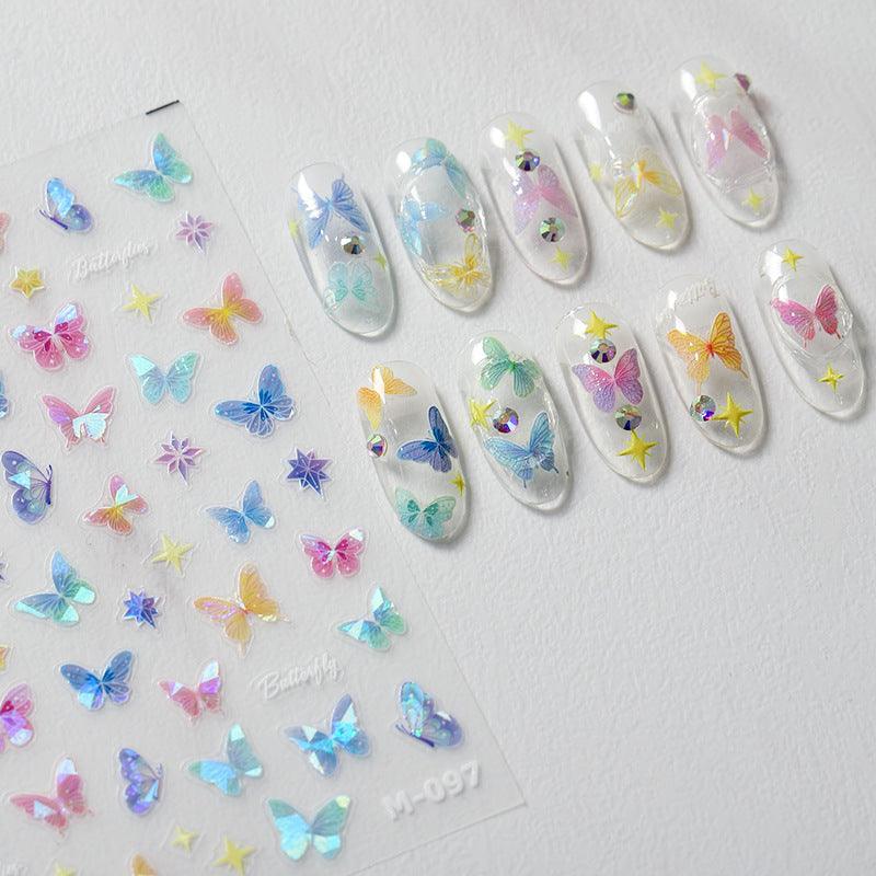 NailMAD Nail Art Stickers Adhesive s Laser Butterfly M094 - Nail MAD