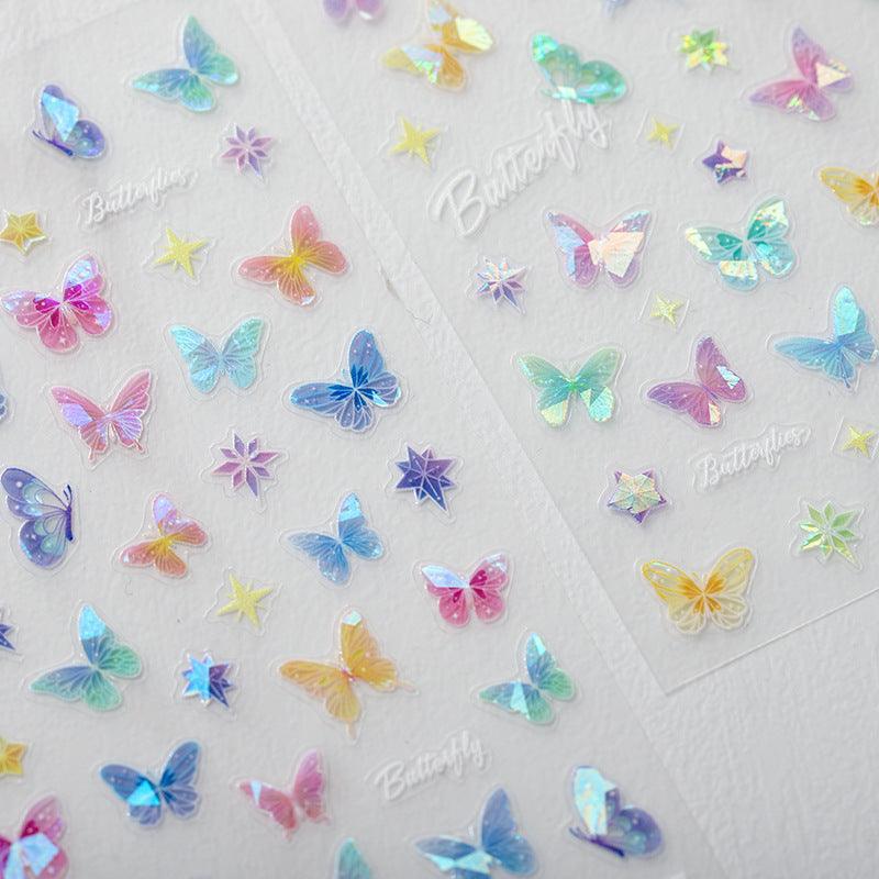 NailMAD Nail Art Stickers Adhesive s Laser Butterfly M094 - Nail MAD