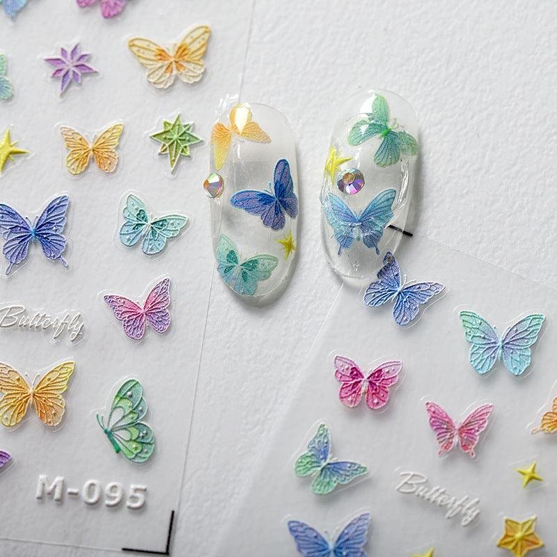 NailMAD Nail Art Stickers Adhesive s Laser Butterfly M094 - Nail MAD