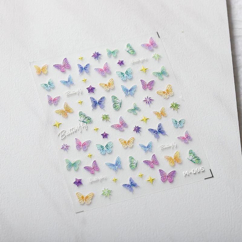 NailMAD Nail Art Stickers Adhesive s Laser Butterfly M094 - Nail MAD