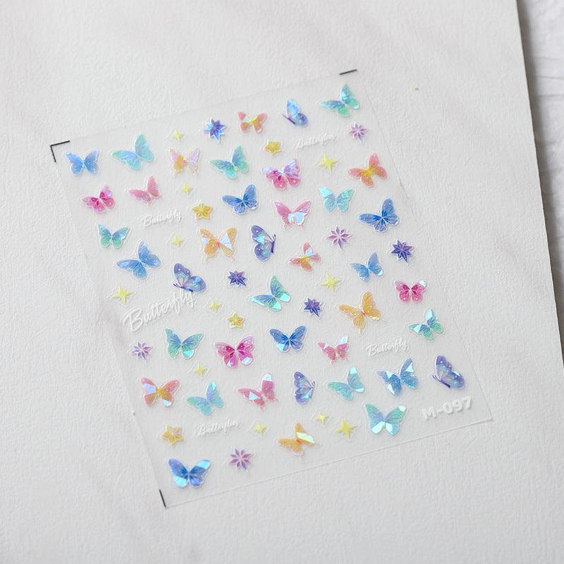 NailMAD Nail Art Stickers Adhesive s Laser Butterfly M094 - Nail MAD