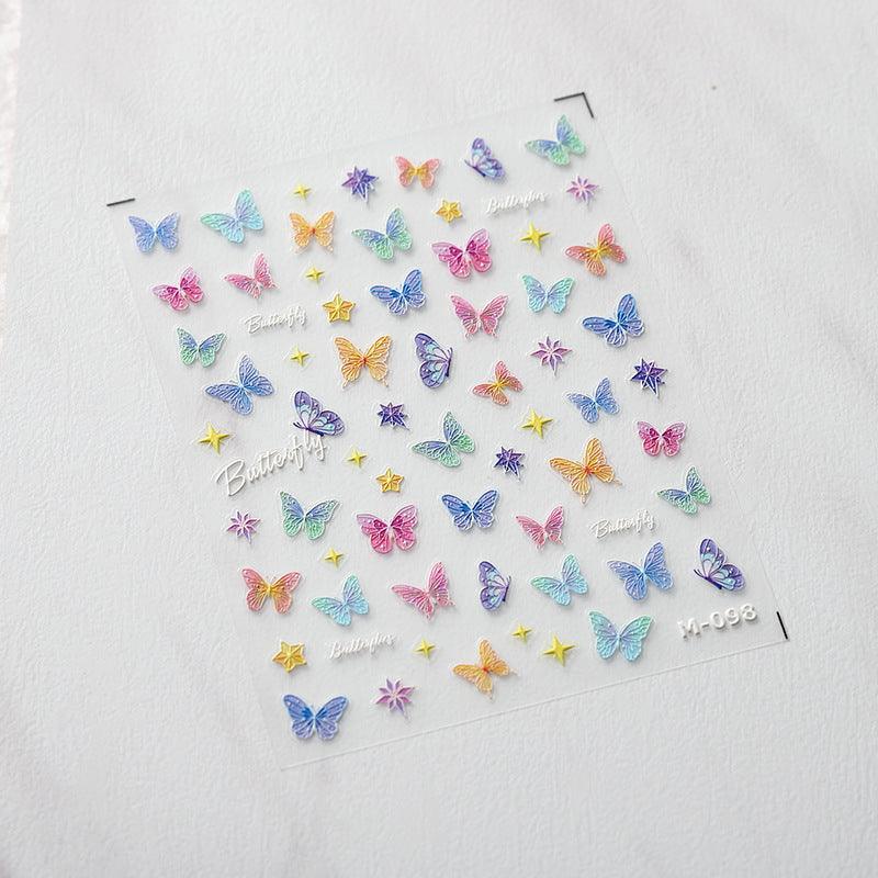 NailMAD Nail Art Stickers Adhesive s Laser Butterfly M094 - Nail MAD