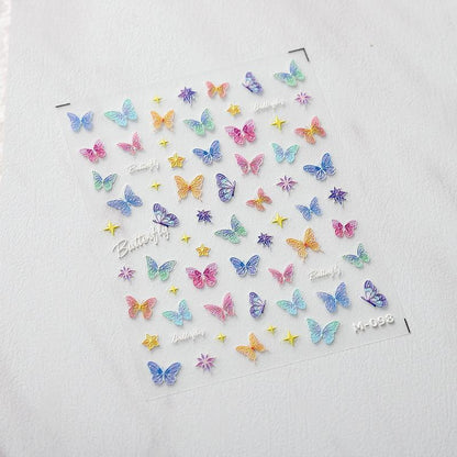 NailMAD Nail Art Stickers Adhesive s Laser Butterfly M094 - Nail MAD
