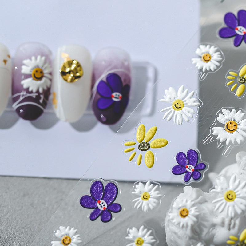 NailMAD Nail Art Stickers Adhesives Daisy Embossed Sticker Decals TS1081 - Nail MAD