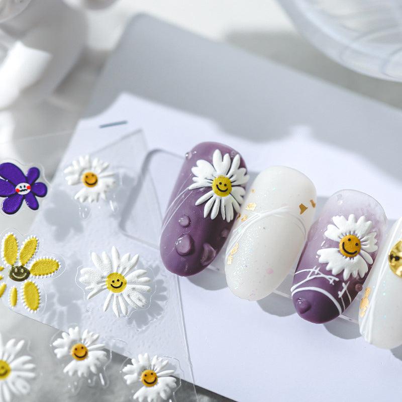 NailMAD Nail Art Stickers Adhesives Daisy Embossed Sticker Decals TS1081 - Nail MAD