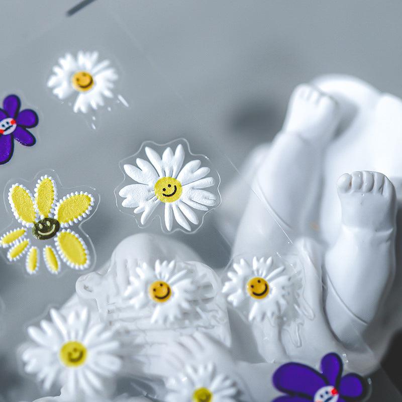 NailMAD Nail Art Stickers Adhesives Daisy Embossed Sticker Decals TS1081 - Nail MAD