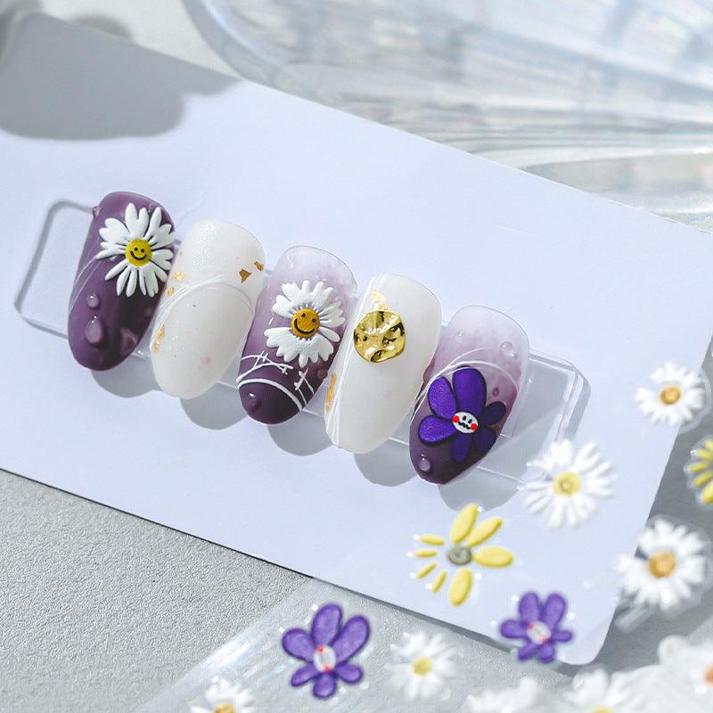 NailMAD Nail Art Stickers Adhesives Daisy Embossed Sticker Decals TS1081 - Nail MAD