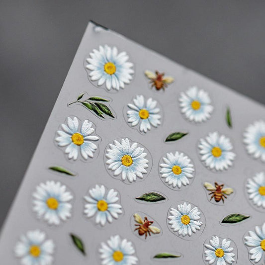NailMAD Nail Art Stickers Adhesives Daisy Embossed Sticker Decals TS262 - Nail MAD