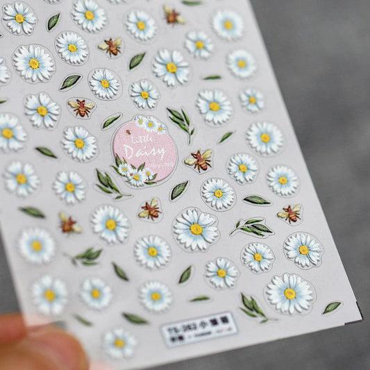 NailMAD Nail Art Stickers Adhesives Daisy Embossed Sticker Decals TS262 - Nail MAD