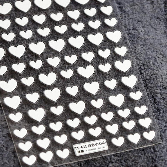 NailMAD Nail Art Stickers Adhesives Love Heart Stars Embossed Sticker Decals - Nail MAD