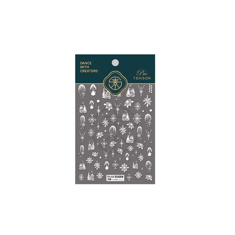 NailMAD Nail Art Stickers Adhesives Snowflake Embossed Sticker Decals - Nail MAD