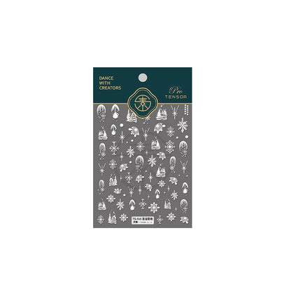 NailMAD Nail Art Stickers Adhesives Snowflake Embossed Sticker Decals - Nail MAD