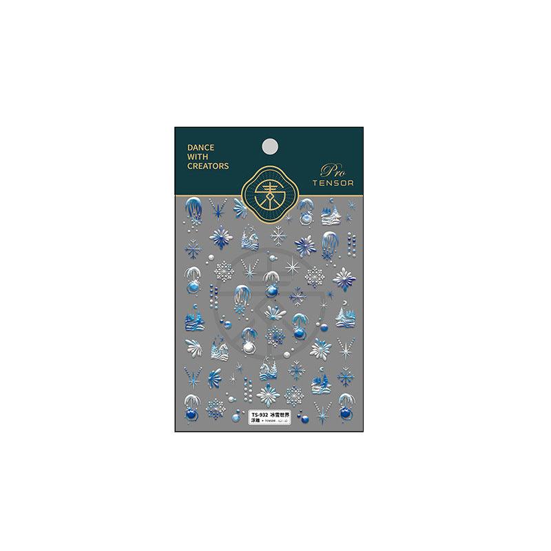 NailMAD Nail Art Stickers Adhesives Snowflake Embossed Sticker Decals - Nail MAD