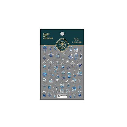 NailMAD Nail Art Stickers Adhesives Snowflake Embossed Sticker Decals - Nail MAD