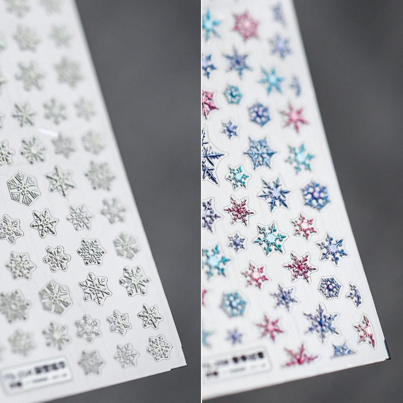 NailMAD Nail Art Stickers Adhesives Snowflakes Embossed Sticker Decals - Nail MAD