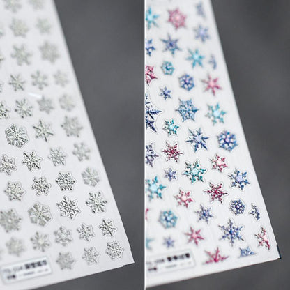 NailMAD Nail Art Stickers Adhesives Snowflakes Embossed Sticker Decals - Nail MAD