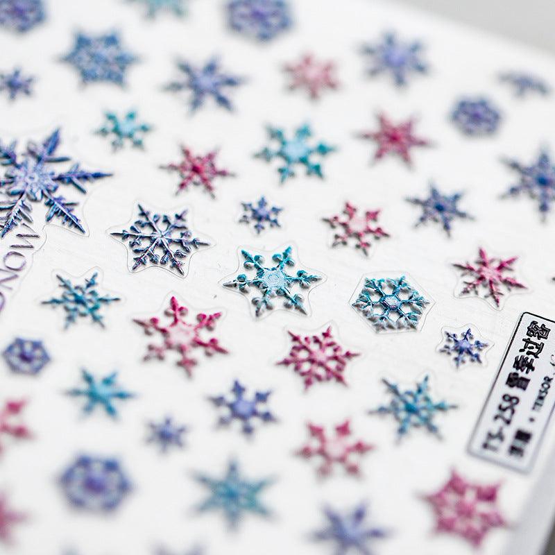 NailMAD Nail Art Stickers Adhesives Snowflakes Embossed Sticker Decals - Nail MAD