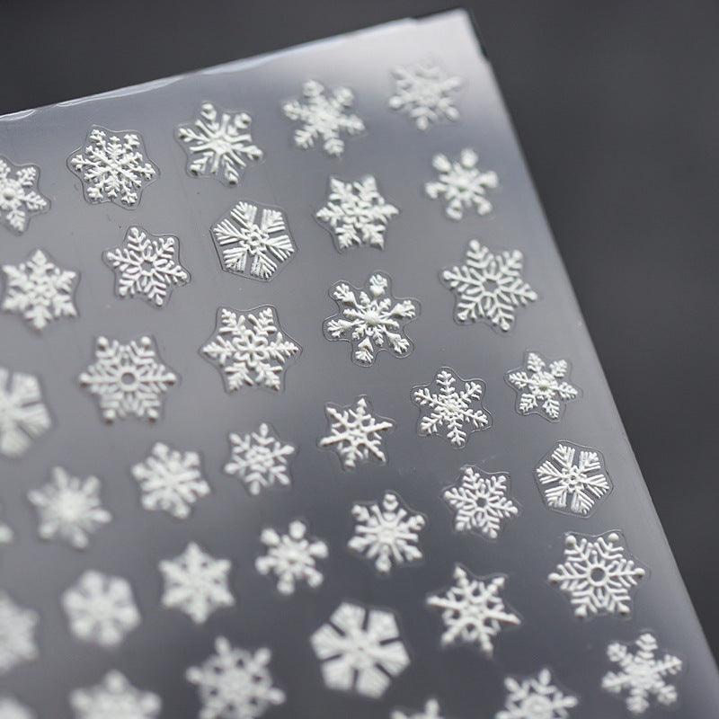 NailMAD Nail Art Stickers Adhesives Snowflakes Embossed Sticker Decals - Nail MAD