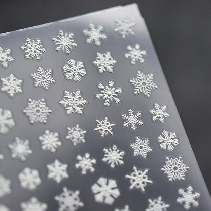 NailMAD Nail Art Stickers Adhesives Snowflakes Embossed Sticker Decals - Nail MAD