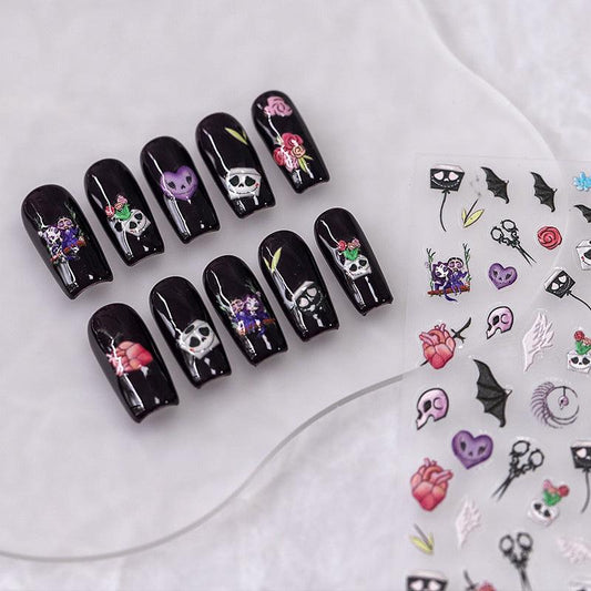 NailMAD Skull Nail Art Stickers Slider Devil Adhesive Sticker Decals - Nail MAD