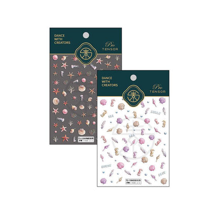 NailMAD Summer Beach 5D Embossed Nail Art Stickers Marine Sea Life Starfish Sticker Decals TS1289 - Nail MAD