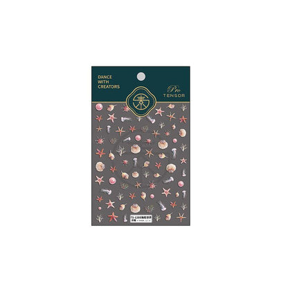 NailMAD Summer Beach 5D Embossed Nail Art Stickers Marine Sea Life Starfish Sticker Decals TS1289 - Nail MAD
