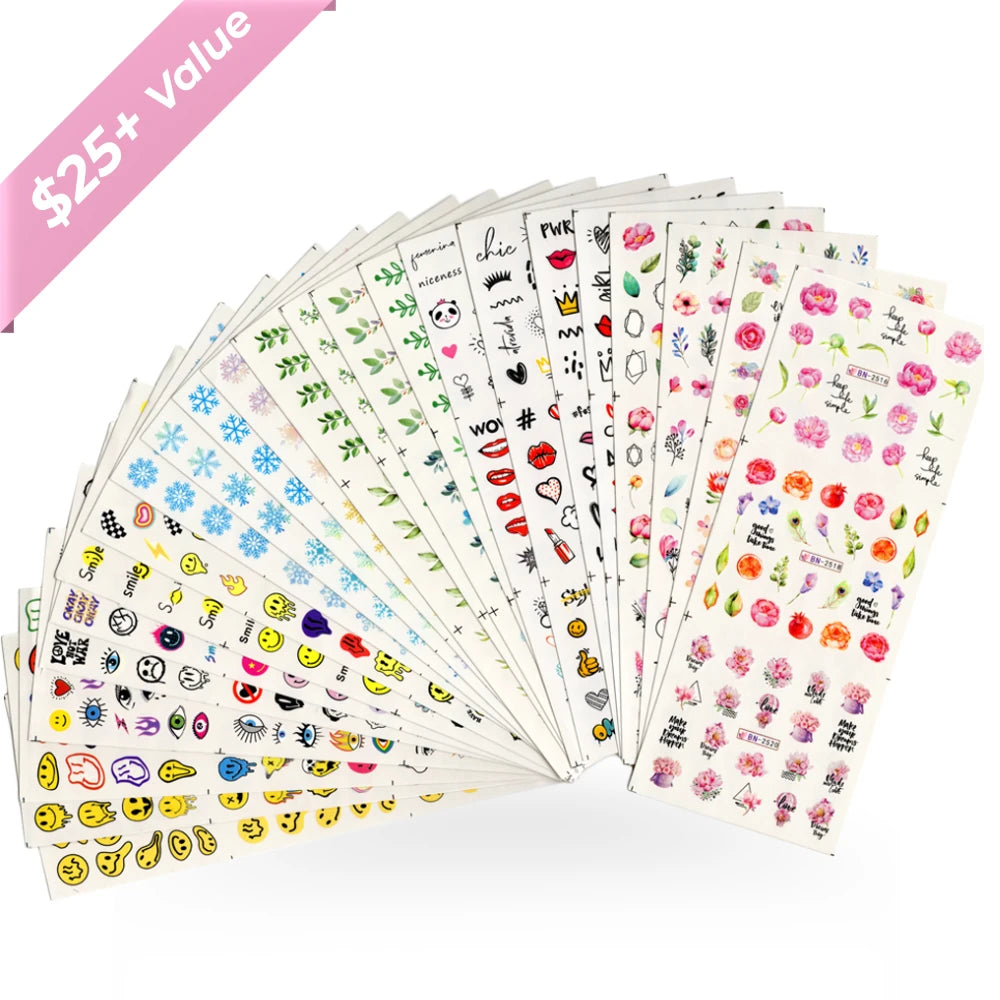 Lucky Bag - Nail Water Decals Basic (24 sheets)