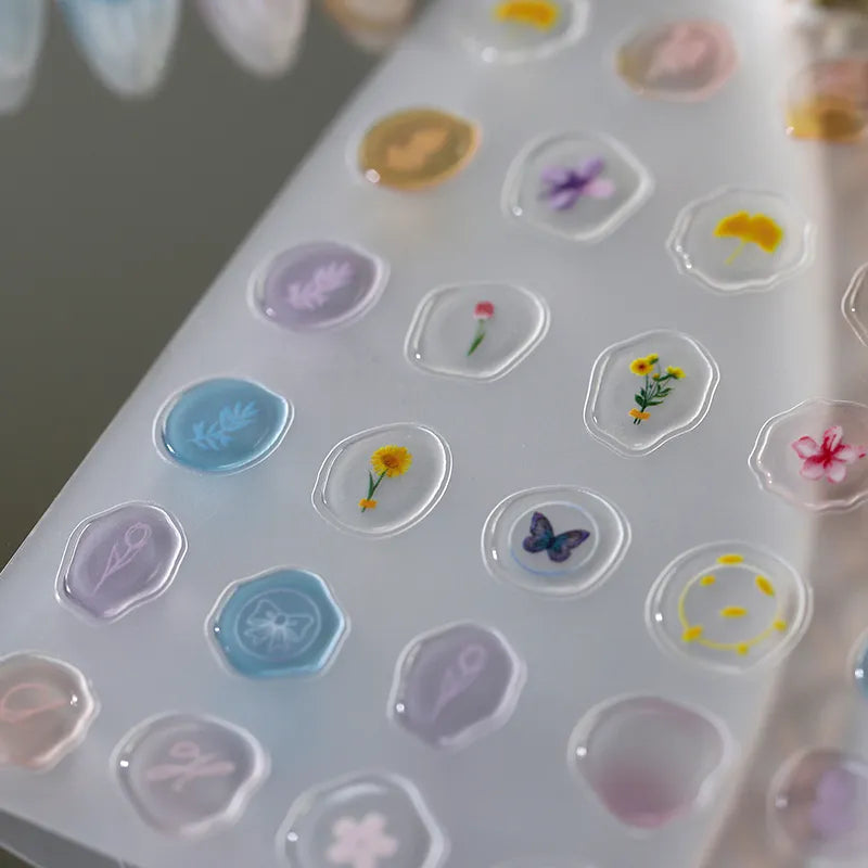 Nail Art Stickers Adhesive Dried Flower Sticker Decals 