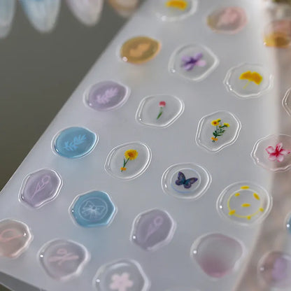 Nail Art Stickers Adhesive Dried Flower Sticker Decals 