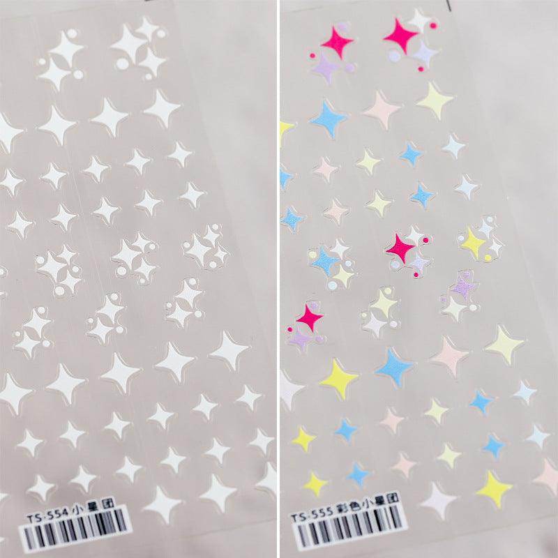 Nail Art Stickers Adhesive Embossed Cross Star Sticker Decals TS554 - Nail MAD