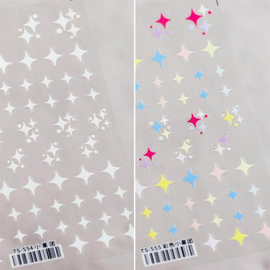 Nail Art Stickers Adhesive Embossed Cross Star Sticker Decals TS554 - Nail MAD