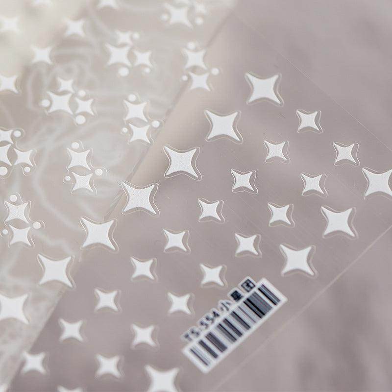 Nail Art Stickers Adhesive Embossed Cross Star Sticker Decals TS554 - Nail MAD