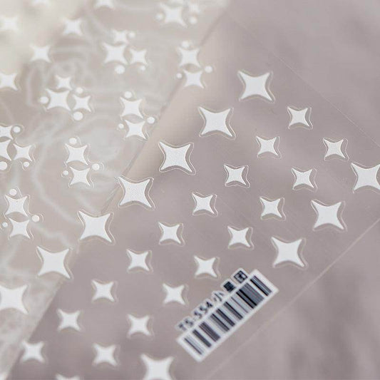 Nail Art Stickers Adhesive Embossed Cross Star Sticker Decals TS554 - Nail MAD